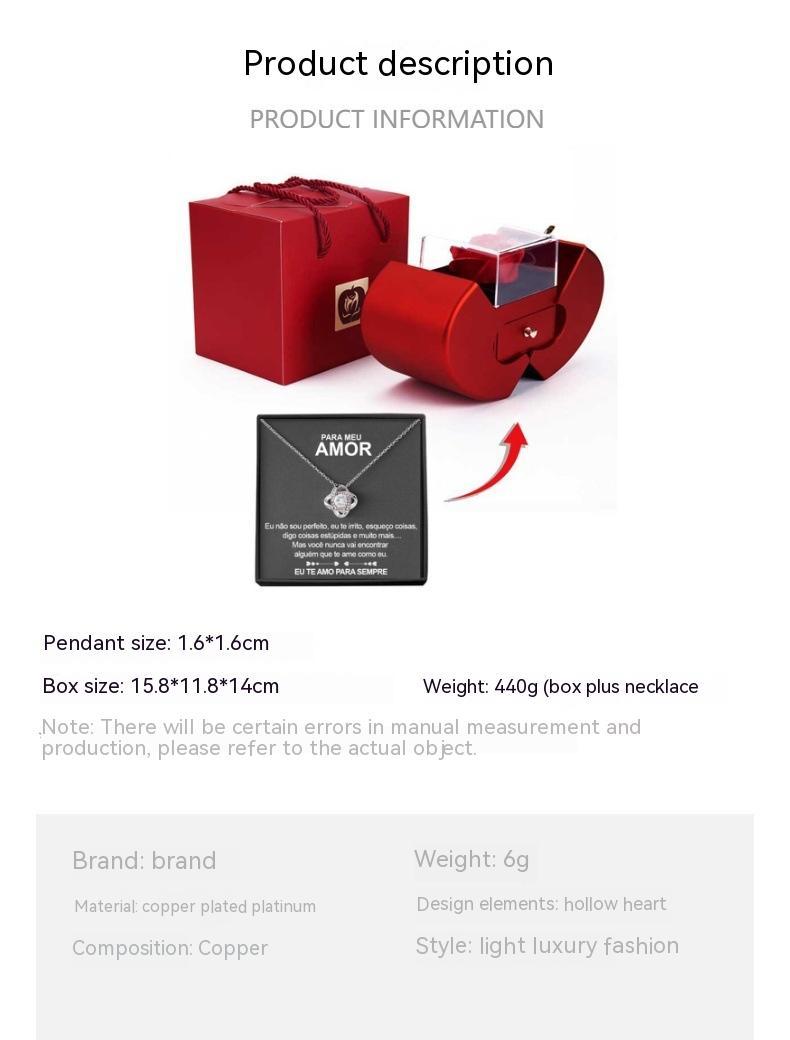 Coffret Bijoux Pomme Rouge – Rose Éternelle