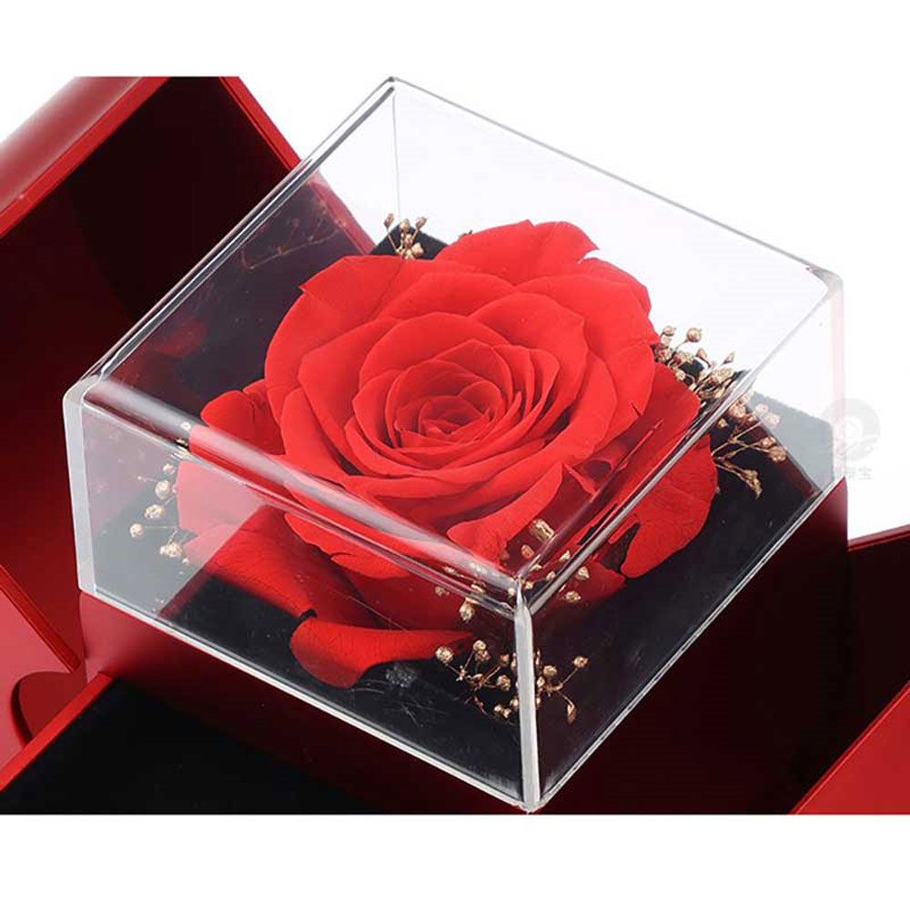 Coffret Bijoux Pomme Rouge – Rose Éternelle
